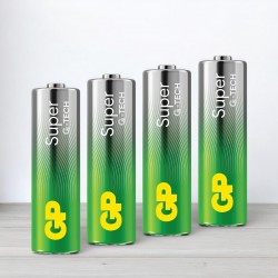Батарейка, лужна, GP Super, alkaline LR6, розмір AA, 1,5V, 4шт/уп